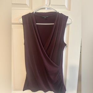 41 Hawthorn Deep Purple Sleeveless Wrap Blouse